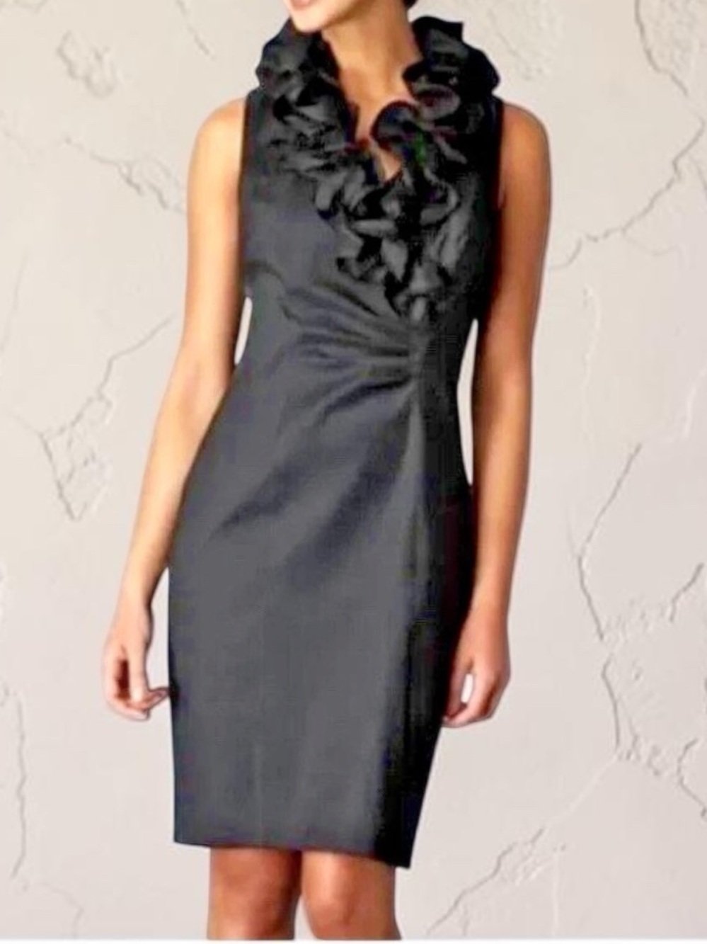 XSCAPE by Joanna Chen Sleeveless Ruffled Neck Dress Size 8 Petite